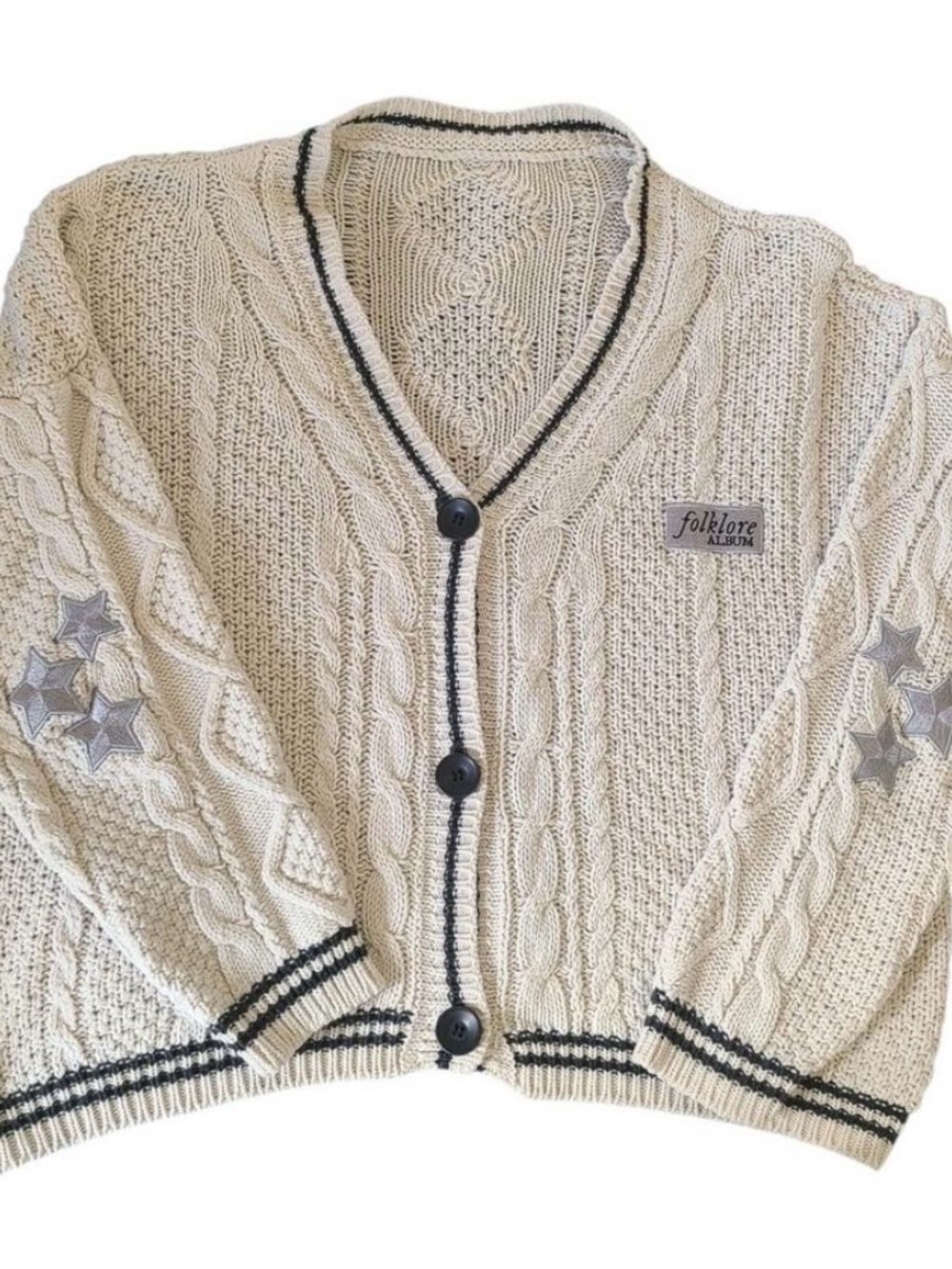 Taylor Swift Cream Cable Knit Sweater